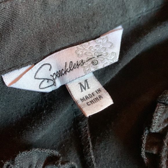 SPEECHLESS - Black Shirt Dress with Tuxedo Ruffle in the front - Medium - Picture 9 of 10